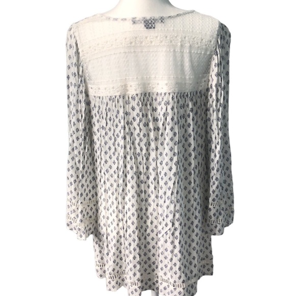 French Connection Ava Tile Gypsy Boho Top Size Large - Picture 5 of 15